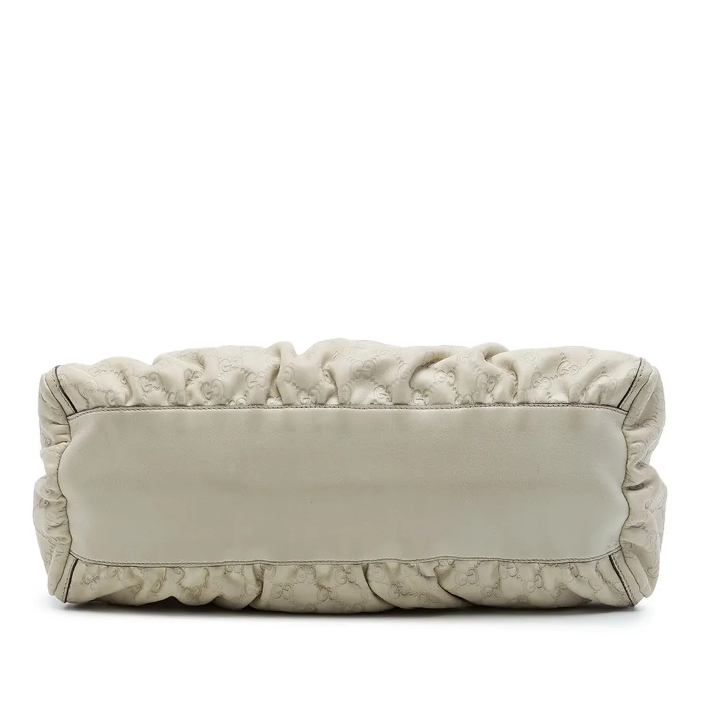 Gucci Guccissima Abbey D Ring Shoulder Bag White Leather Good - Inside View