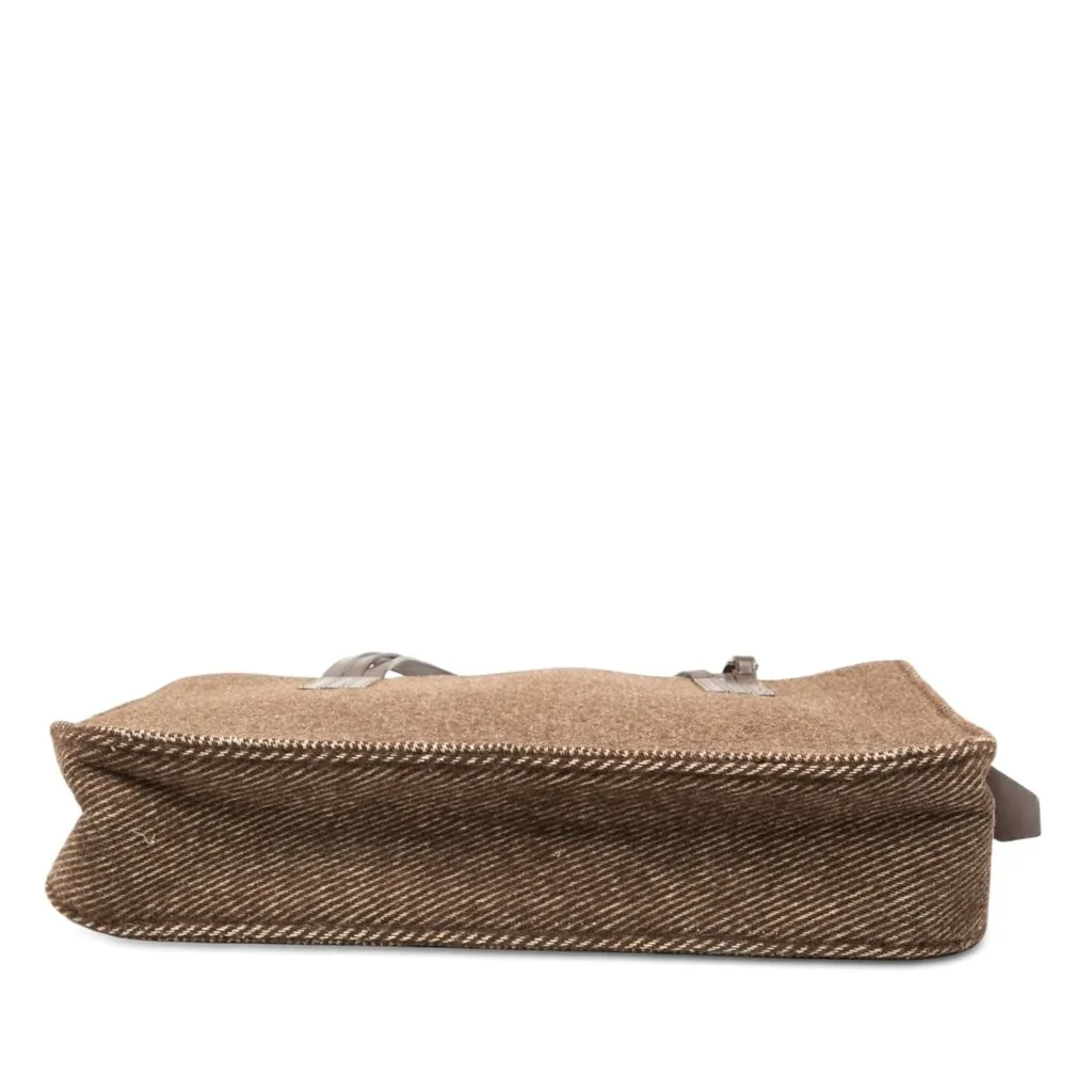 Chanel Wool Felt Tote Brown Good - Inside View