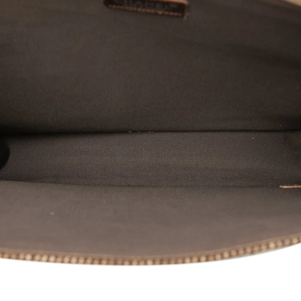 Chanel Wool Felt Tote Brown Good - Model View