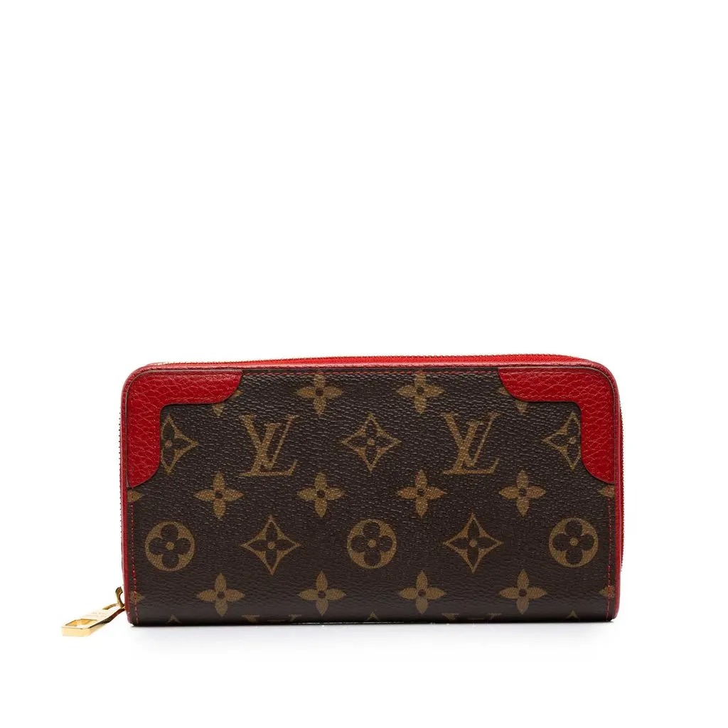 Louis Vuitton Monogram Retiro Zippy Wallet Brown Canvas Good - Back View