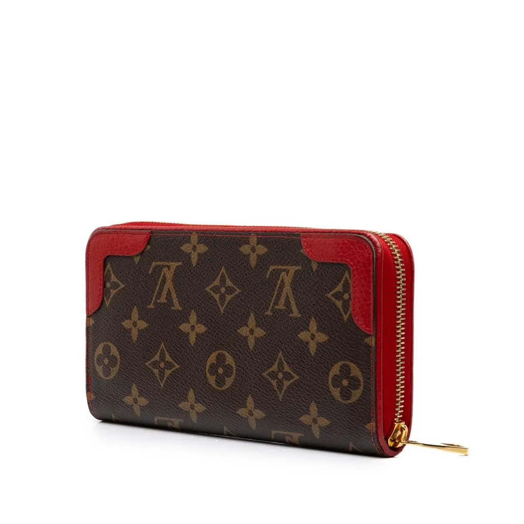 Louis Vuitton Monogram Retiro Zippy Wallet Brown Canvas Good - Inside View