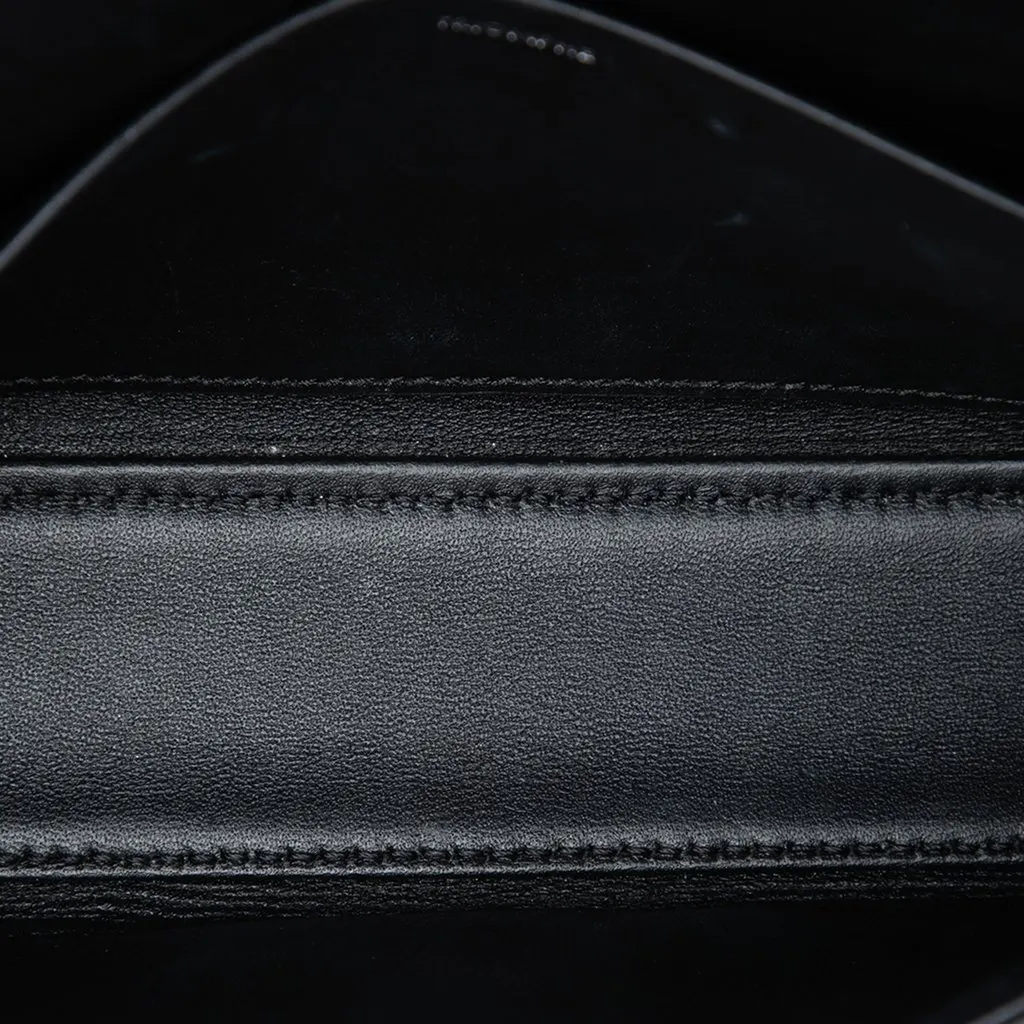 Celine Shiny Calfskin Triomphe Claude Shoulder Bag Black Leather Very good - Model View