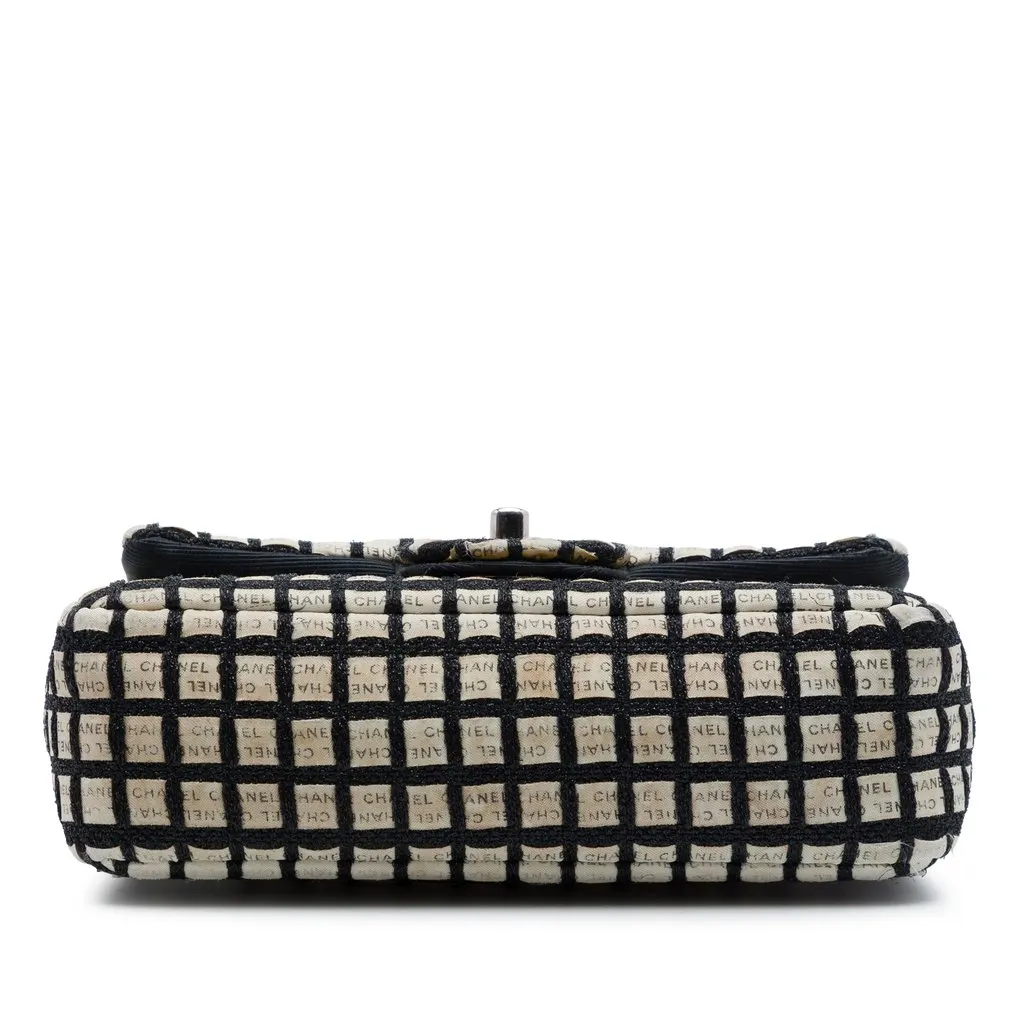 Chanel Mini Rectangular Tweed  and Ribbon Logo Single Flap Black Very good - Inside View