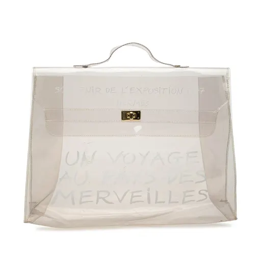Hermès Vinyl Souvenir De L Exposition Kelly Handbag