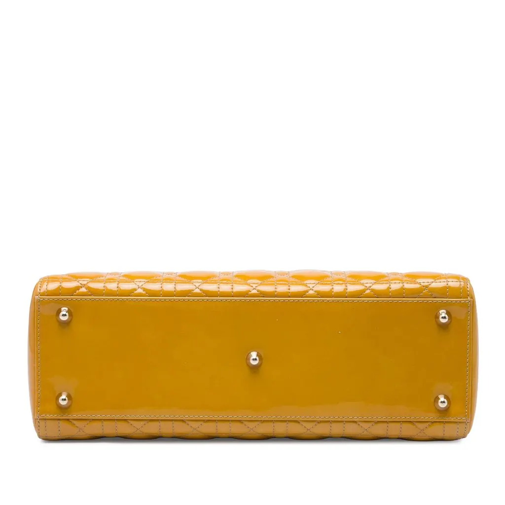 Dior Large Patent Cannage Lady Dior Yellow Leather Very good - Inside View