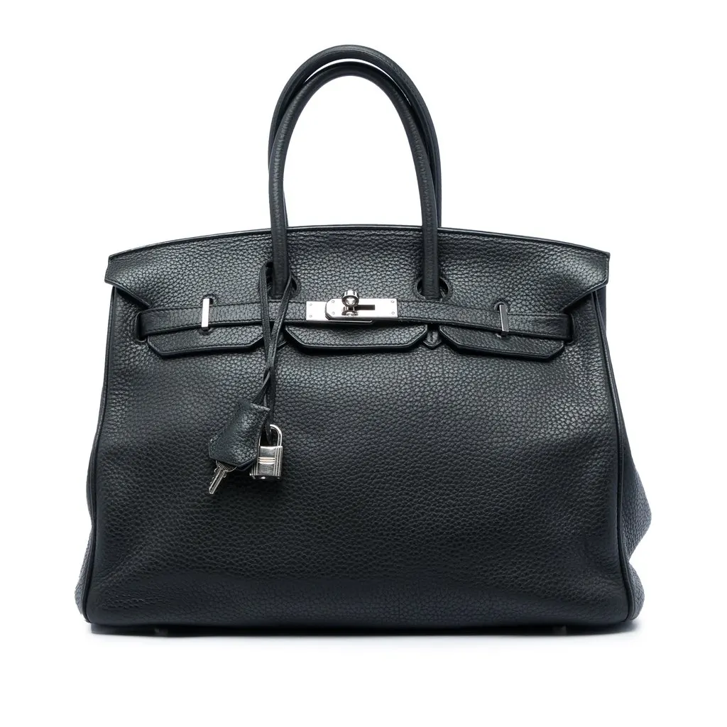 Hermès Togo Birkin Retourne 35 Black Leather Very good - Front View