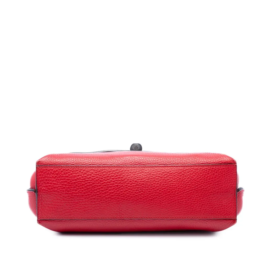 Gucci Small Calfskin Bamboo Daily Satchel Red Leather Very good - Inside View