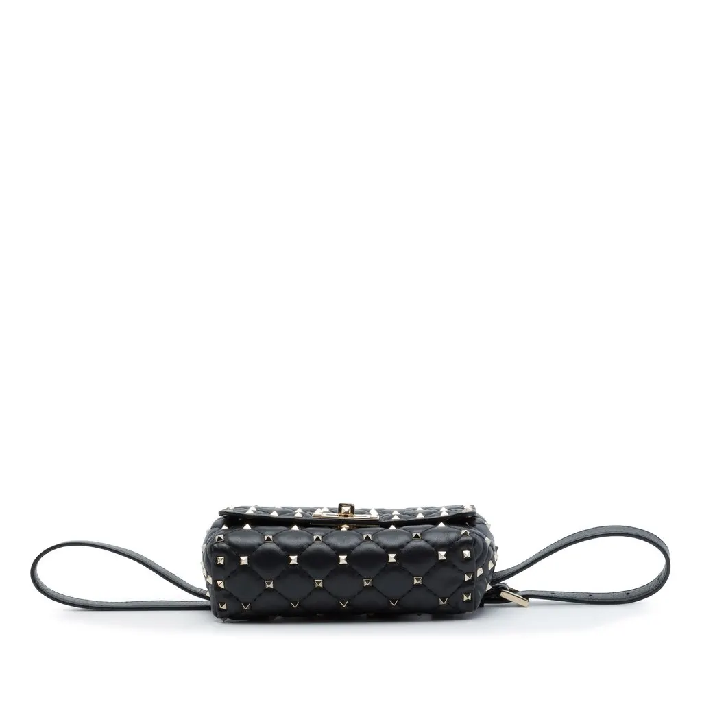 Valentino Lambskin Rockstud Spike Belt Bag Black Leather Very good - Inside View