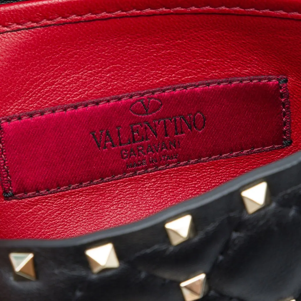 Valentino Lambskin Rockstud Spike Belt Bag Black Leather Very good - Box View