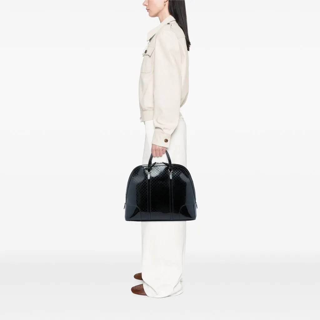 Gucci Large Microguccissima Patent Nice Dome Top Handle Bag Black Leather Very good - Box View