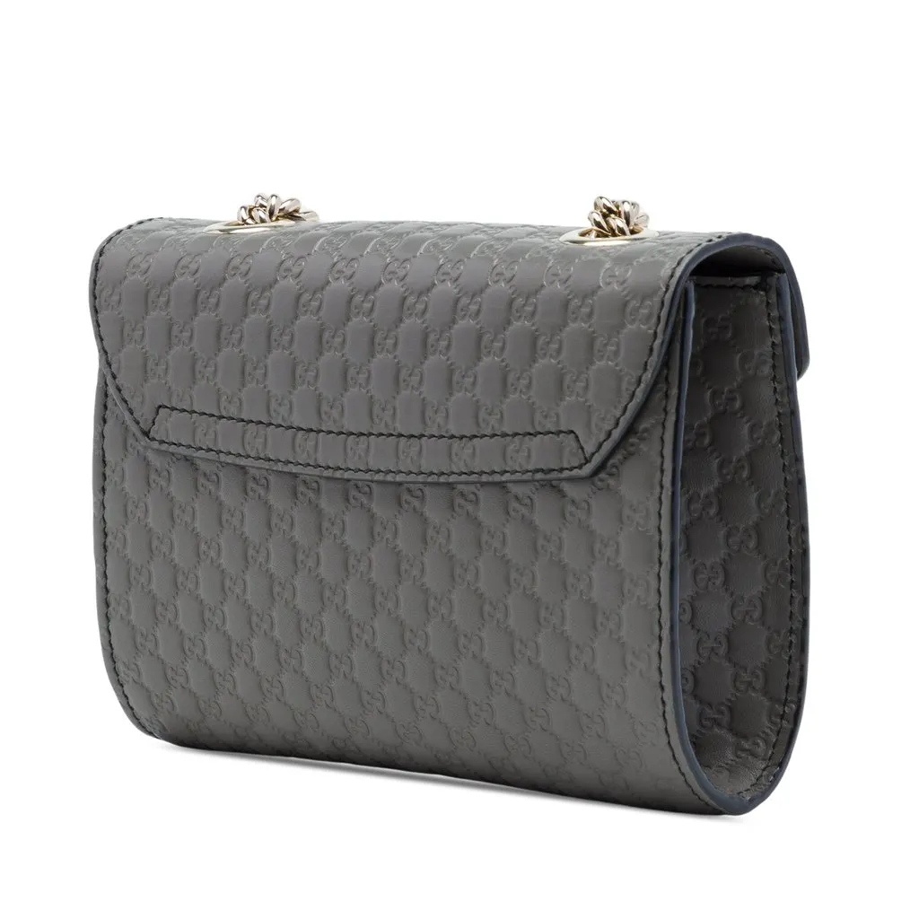 Gucci Mini Microguccissima Emily Crossbody Grey Leather Good - Back View
