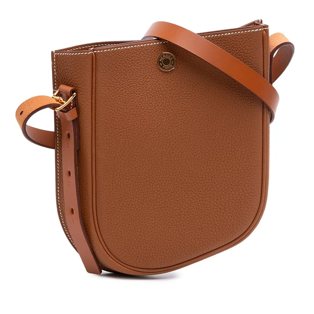 Hermès Togo Perspective Cavaliere 21 Brown Leather Very good - Front View