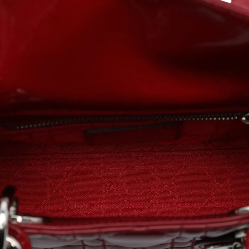 Dior Mini Patent Cannage Lady Dior Red Leather Very good - Model View