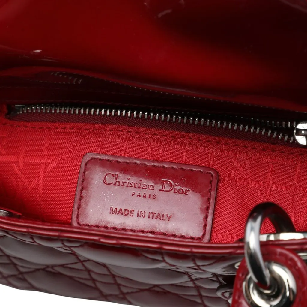 Dior Mini Patent Cannage Lady Dior Red Leather Very good - Box View