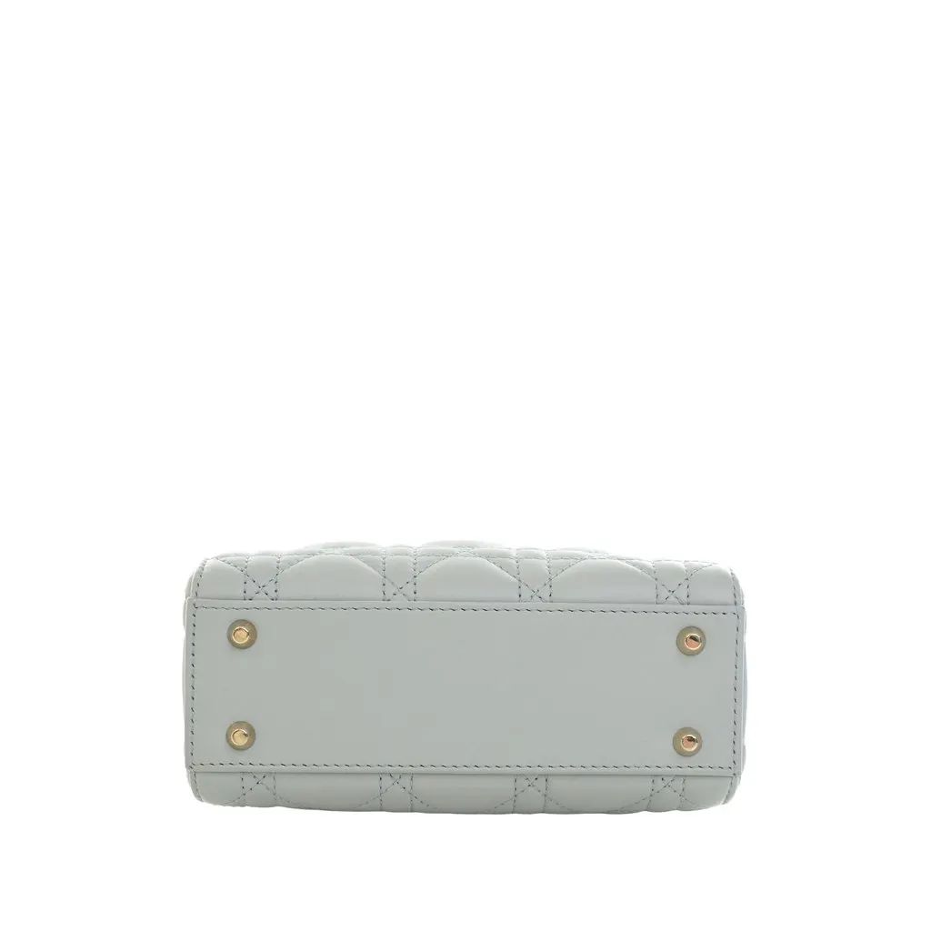 Dior Mini Lambskin Cannage Lady Dior Blue Leather Very good - Inside View