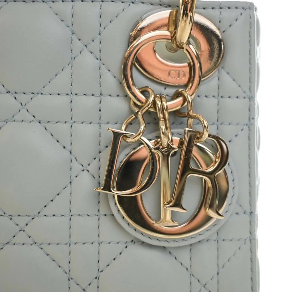 Dior Mini Lambskin Cannage Lady Dior Blue Leather Very good - Box View