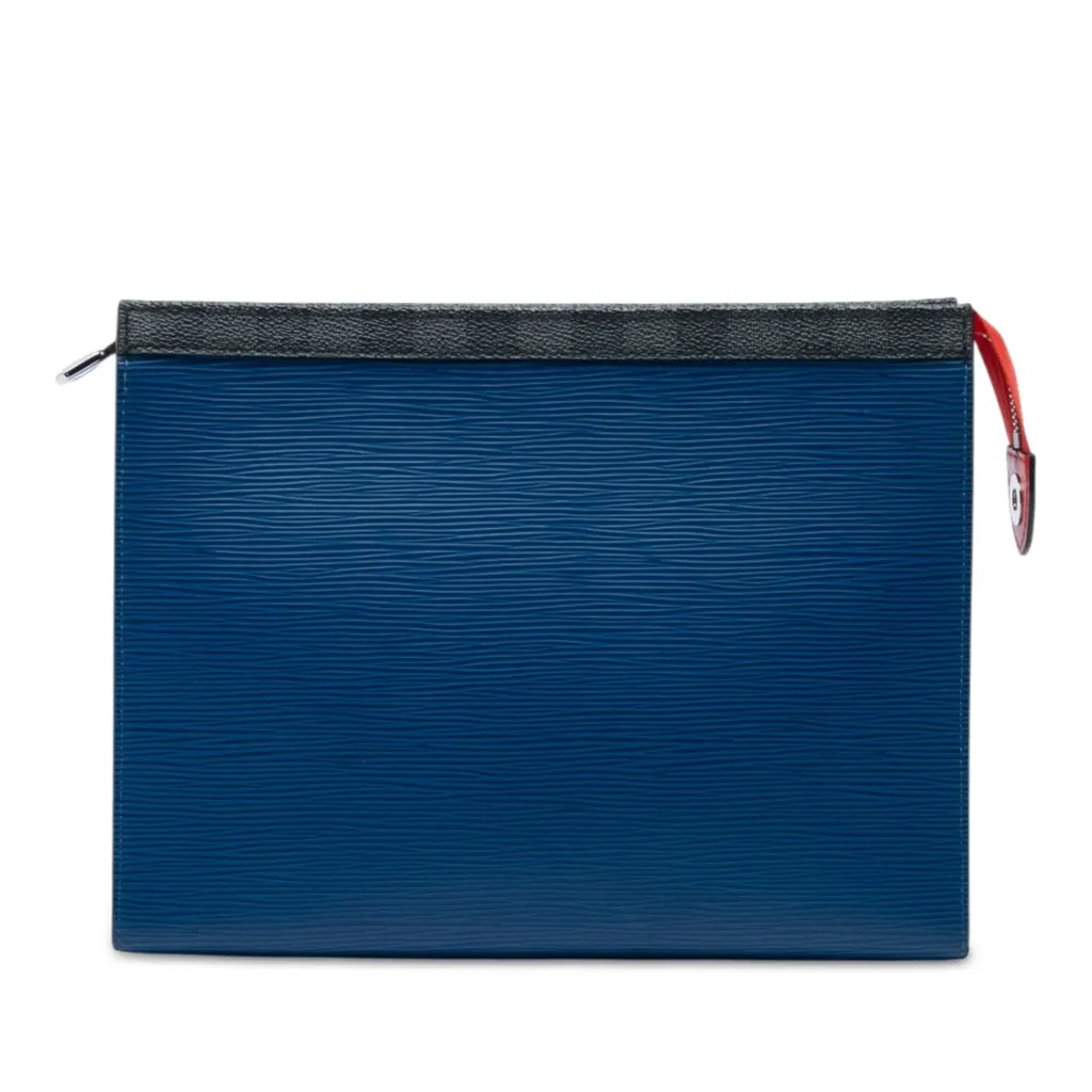 Louis Vuitton Epi Damier Graphite Pochette Voyage MM Blue Leather Very good - Front View