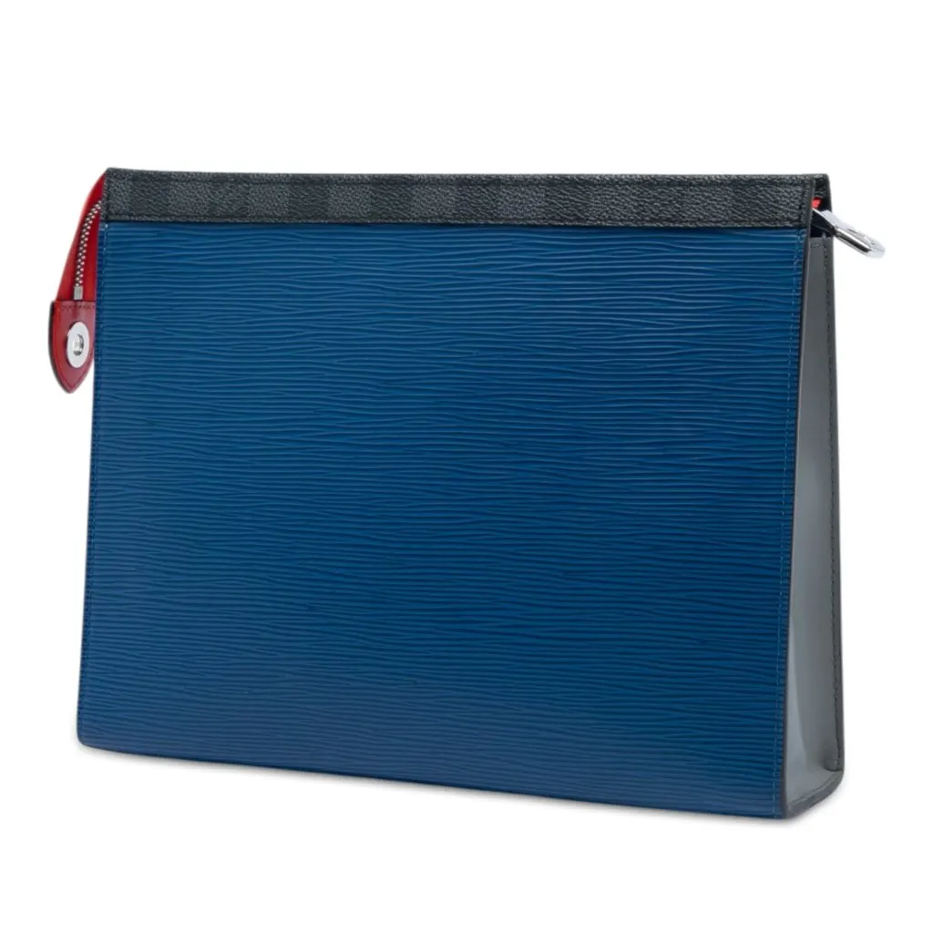 Louis Vuitton Epi Damier Graphite Pochette Voyage MM Blue Leather Very good - Back View