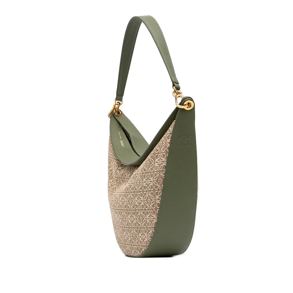 LOEWE Anagram Canvas Luna Hobo Green Very good - Back View