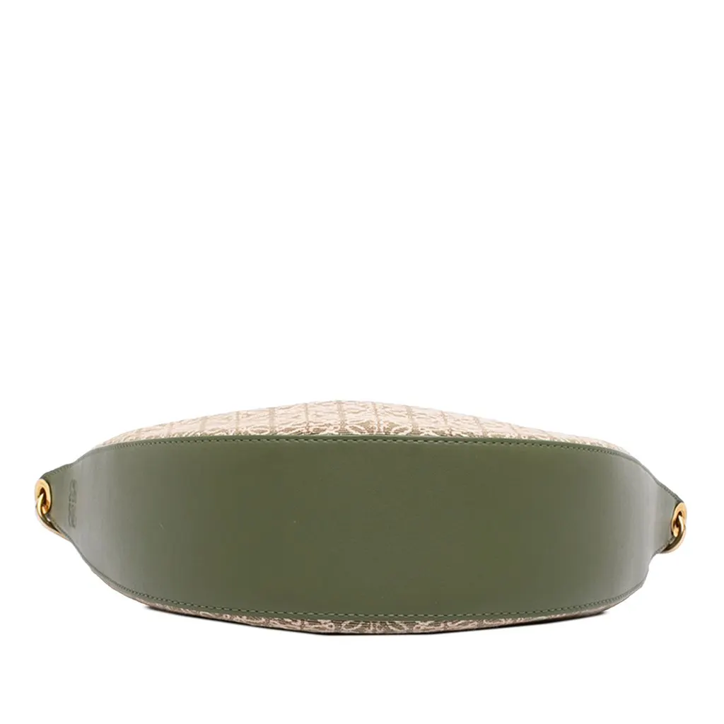 LOEWE Anagram Canvas Luna Hobo Green Very good - Inside View