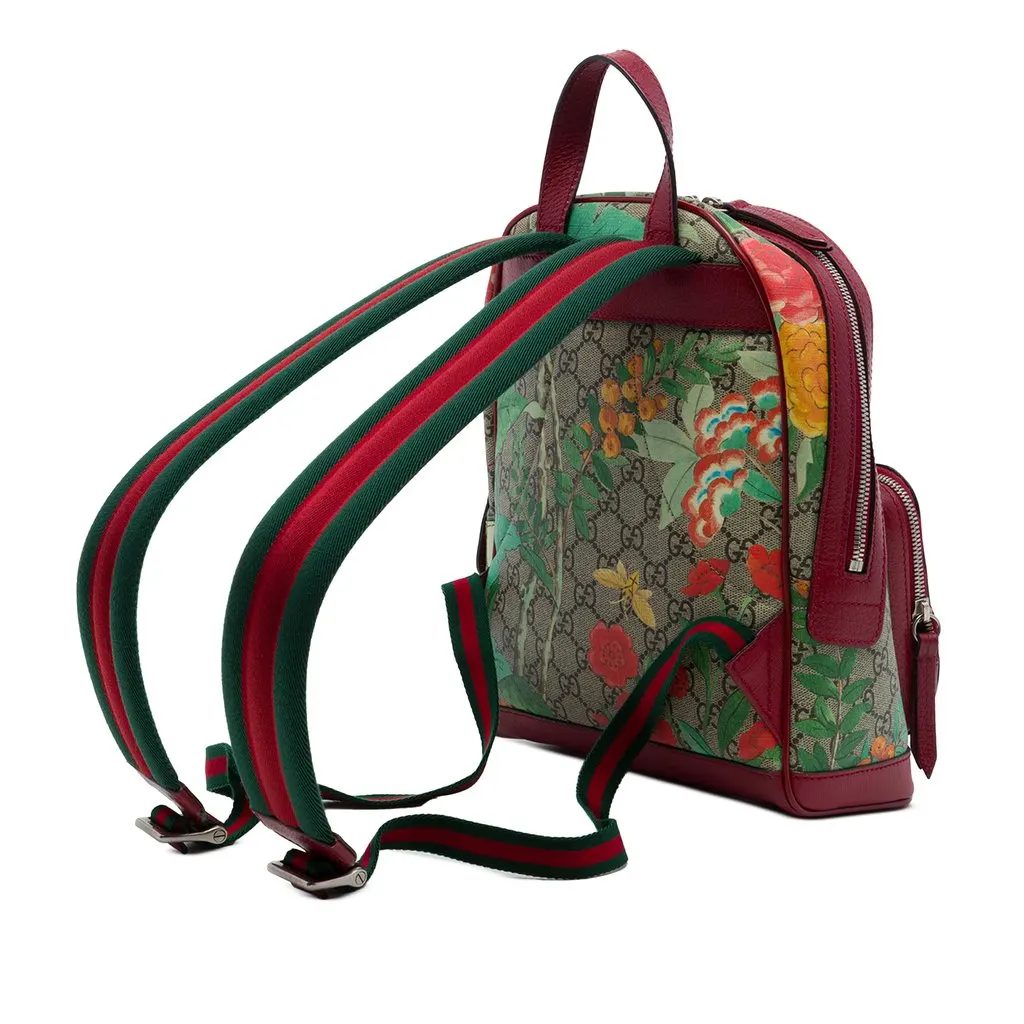 Gucci Small GG Supreme Web Tian Backpack Beige Canvas Very good - Back View