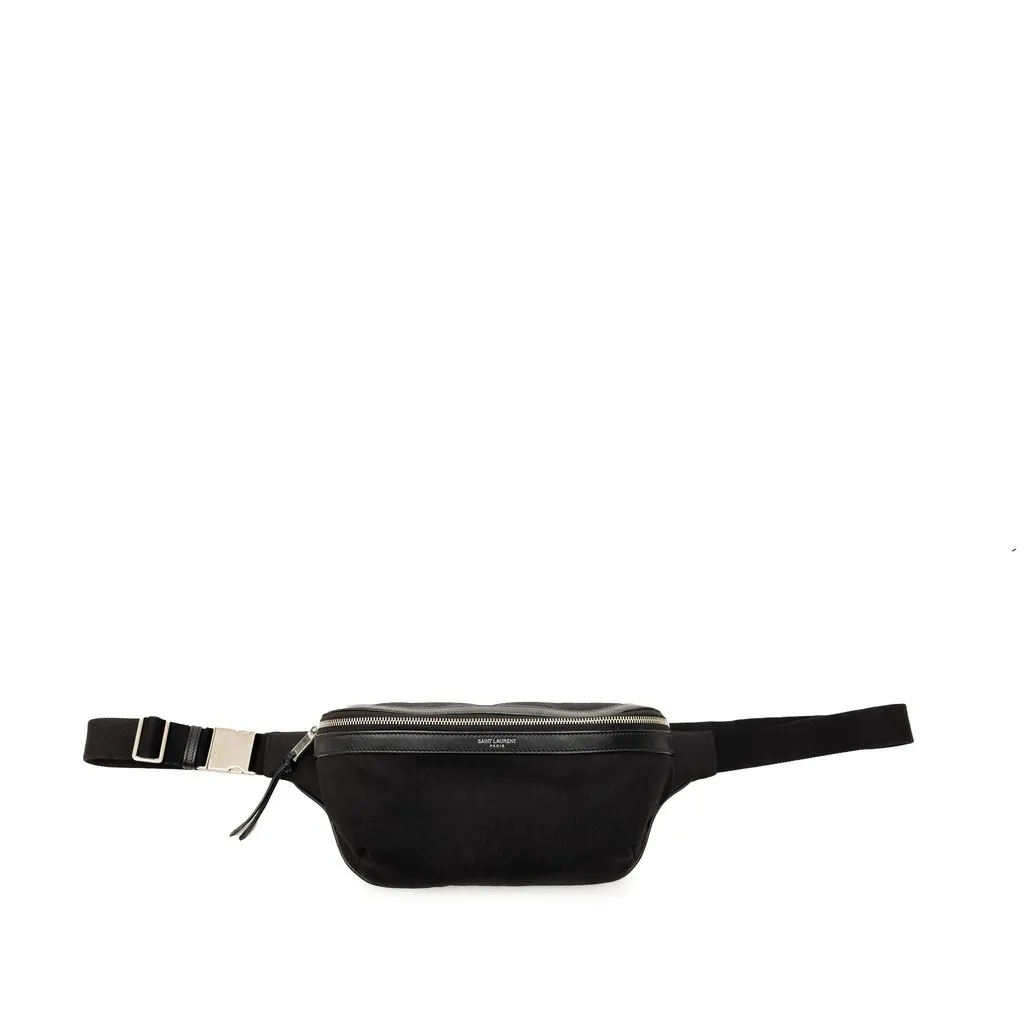 Saint Laurent Canvas City Belt Bag Black Very good - Front View
