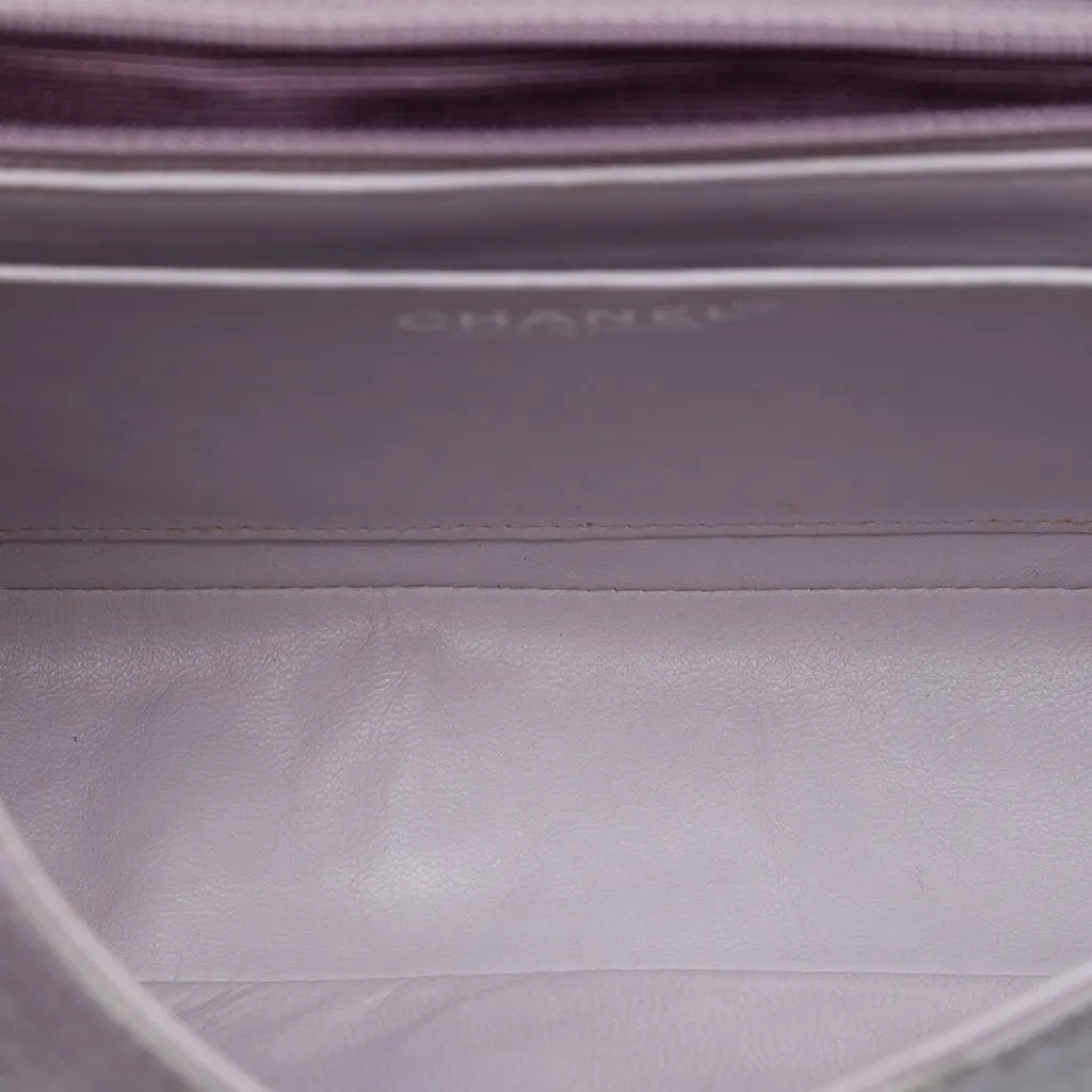 Chanel Medium Classic Jersey Single Flap Purple Very good - Model View