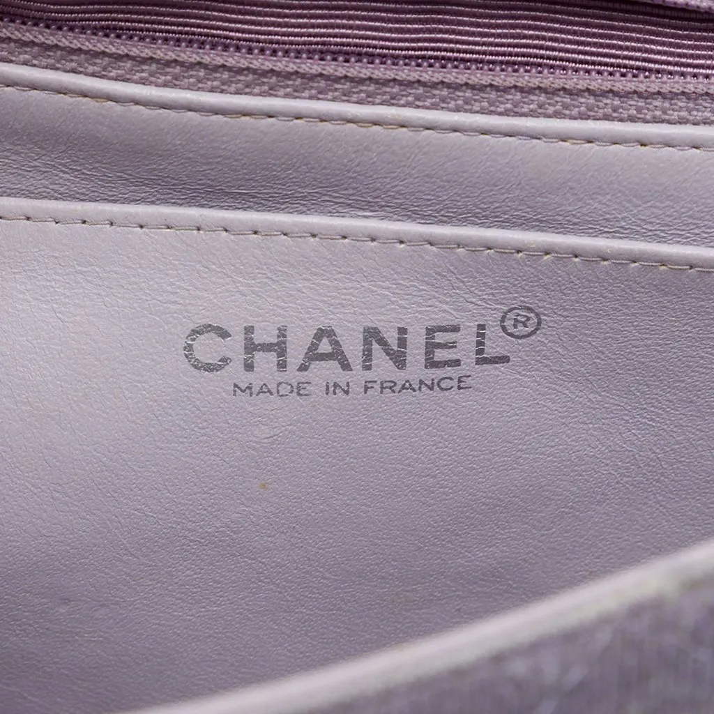 Chanel Medium Classic Jersey Single Flap Purple Very good - Box View