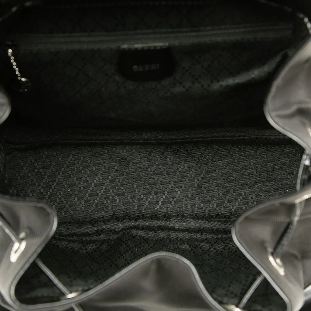 Gucci Large Nylon Bamboo Drawstring Backpack Black Polyamide Good - Box View
