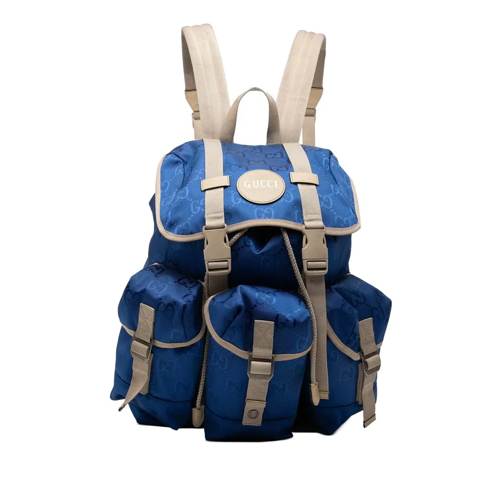 Gucci GG Nylon Off The Grid Backpack Blue Very good - Front View