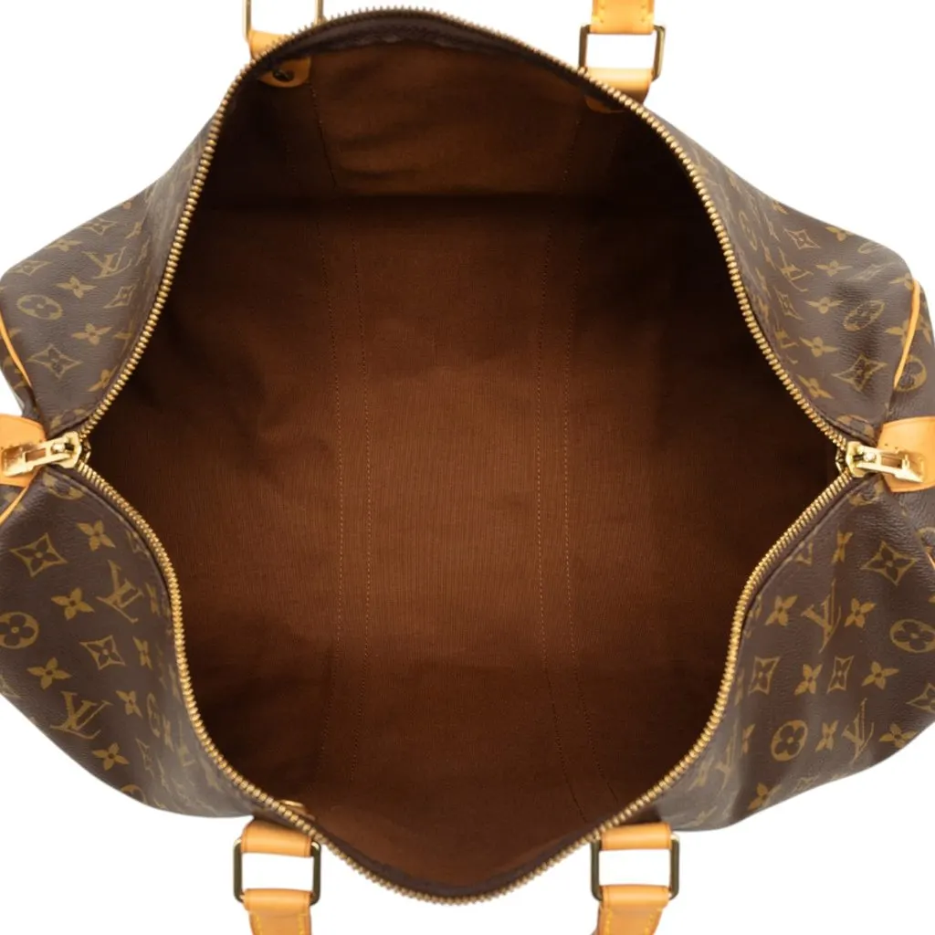 Louis Vuitton Monogram Keepall 50 Brown Canvas Good - Model View