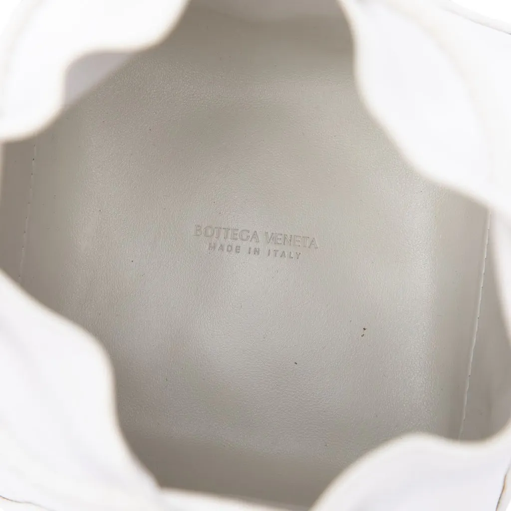 Bottega Veneta Nappa Intrecciato Mini Knot Bucket Bag White Leather Good - Model View