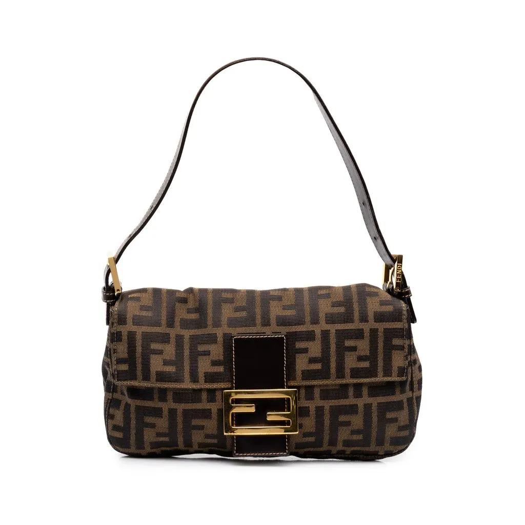 Fendi Zucca Canvas Baguette Brown Canvas Good - Front View