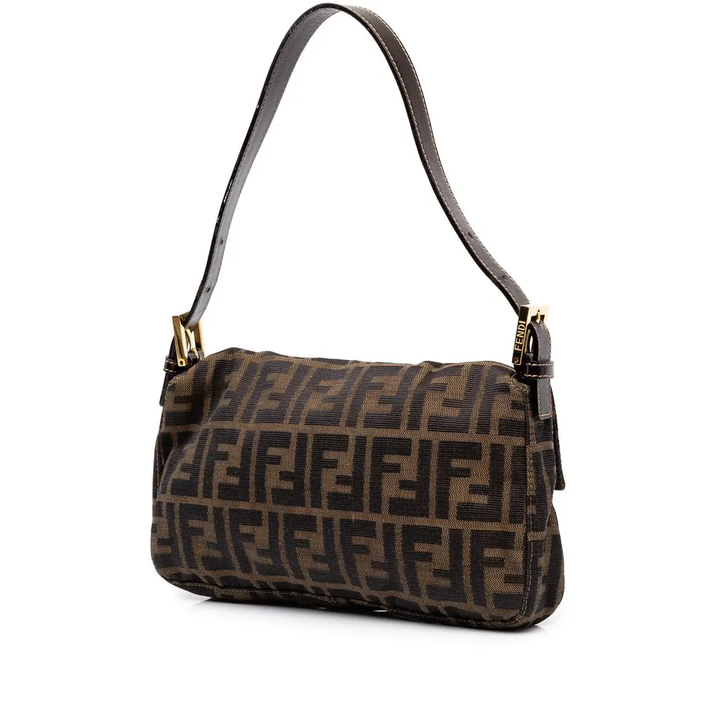 Fendi Zucca Canvas Baguette Brown Canvas Good - Back View