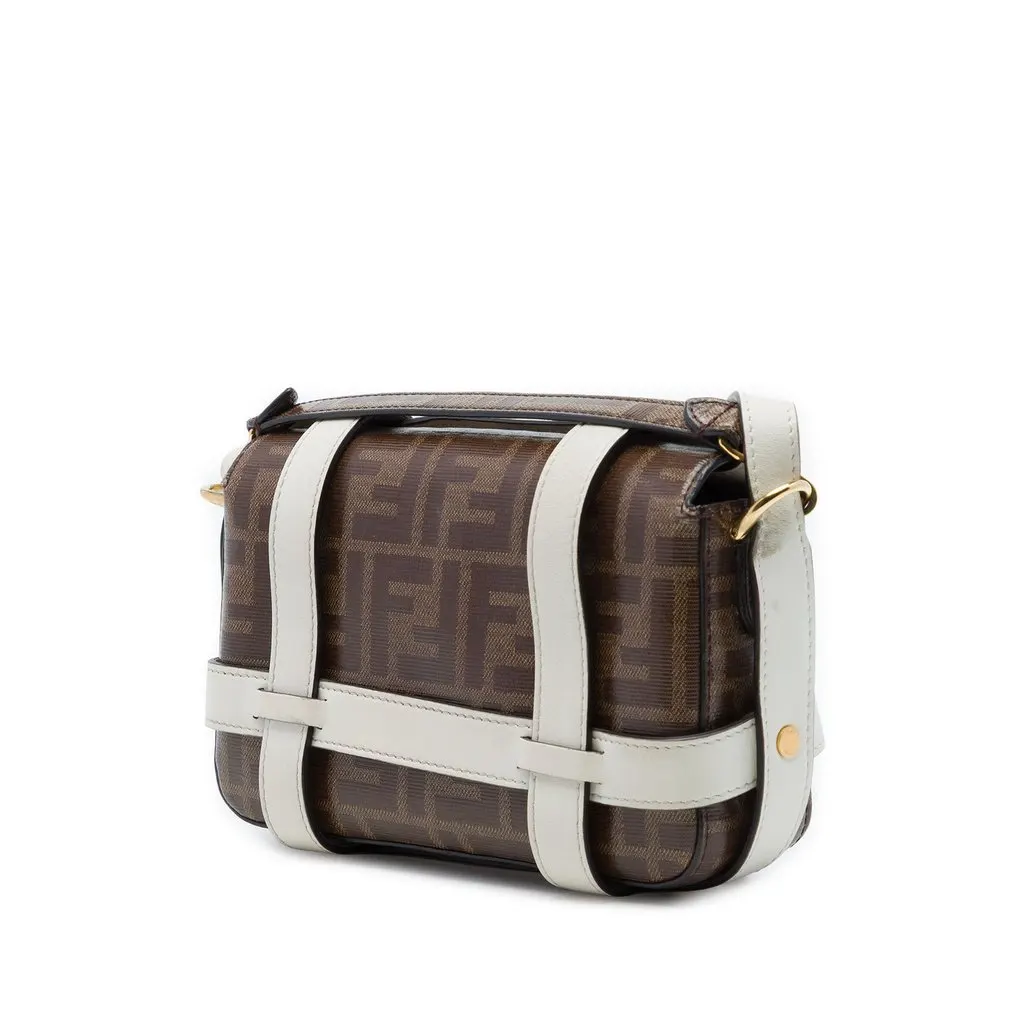 Fendi Mini Zucca Coated Canvas Cage Baguette Satchel Brown Very good - Back View