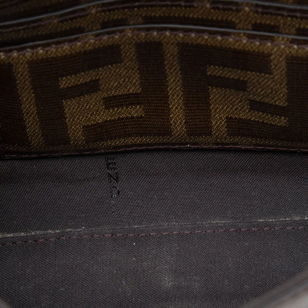Fendi Mini Zucca Coated Canvas Cage Baguette Satchel Brown Very good - Model View