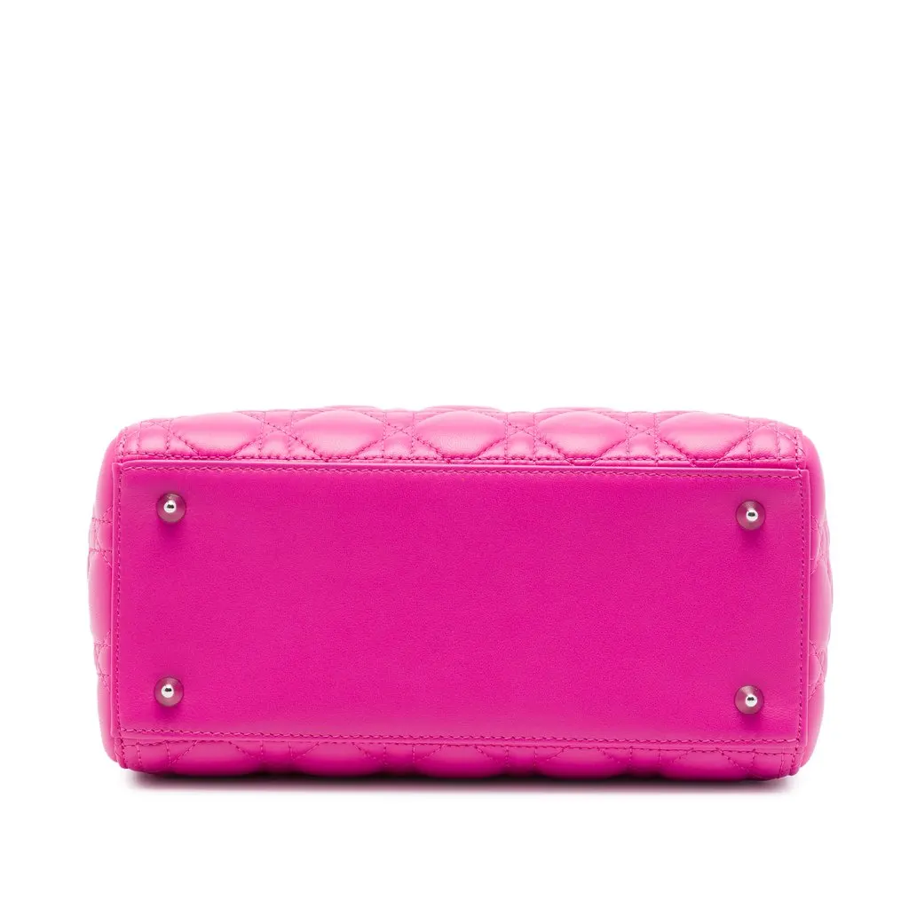 Dior Medium Lambskin Cannage Lady Dior Pink Leather Very good - Inside View