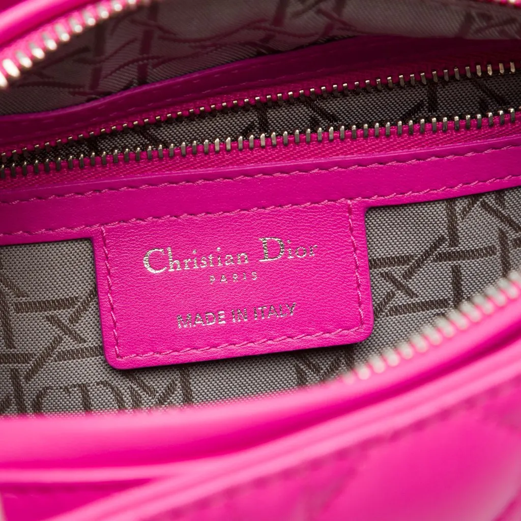 Dior Medium Lambskin Cannage Lady Dior Pink Leather Very good - Box View