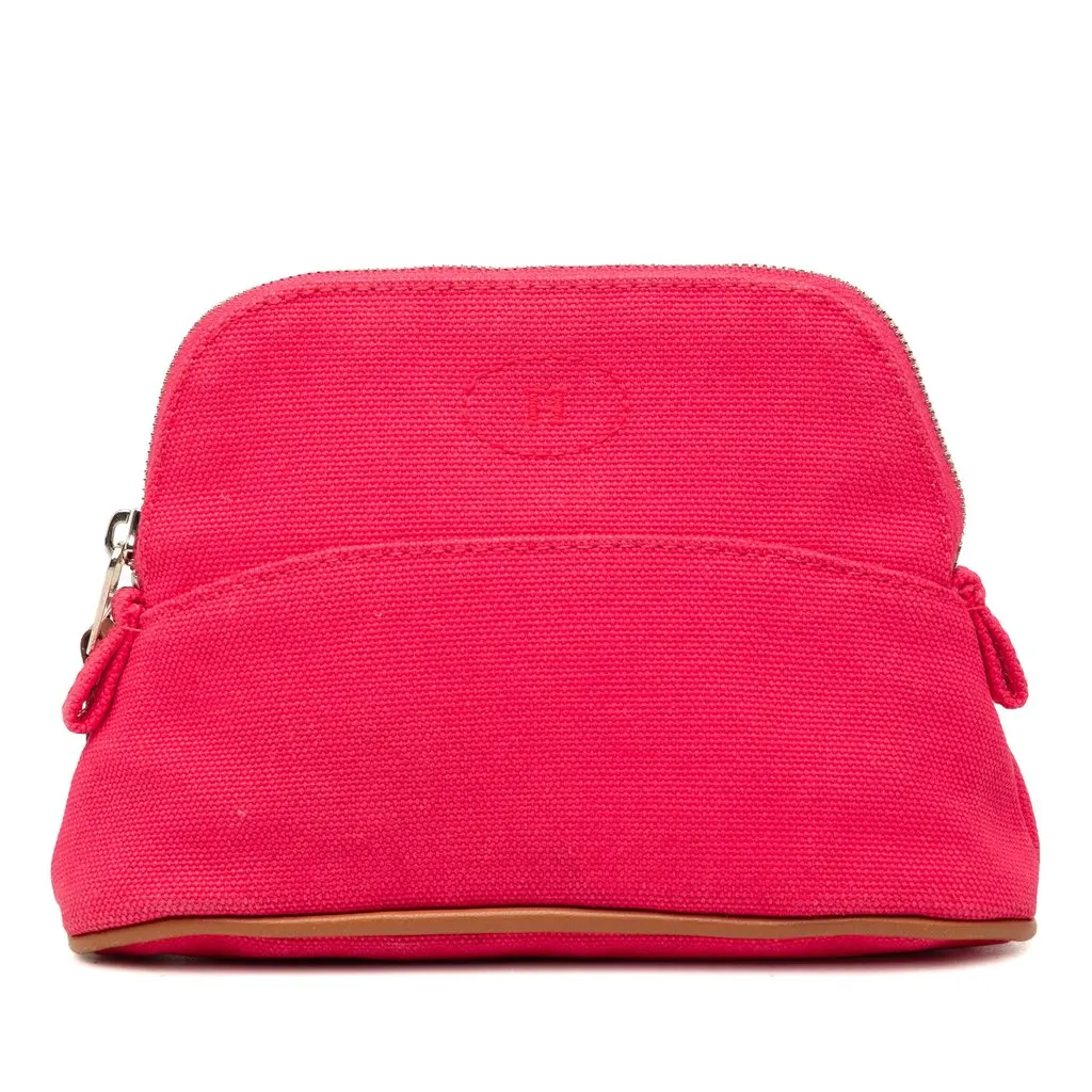 Hermès Mini Mini Canvas Bolide Case Pink Canvas Very good - Front View