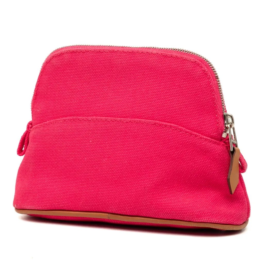 Hermès Mini Mini Canvas Bolide Case Pink Canvas Very good - Back View