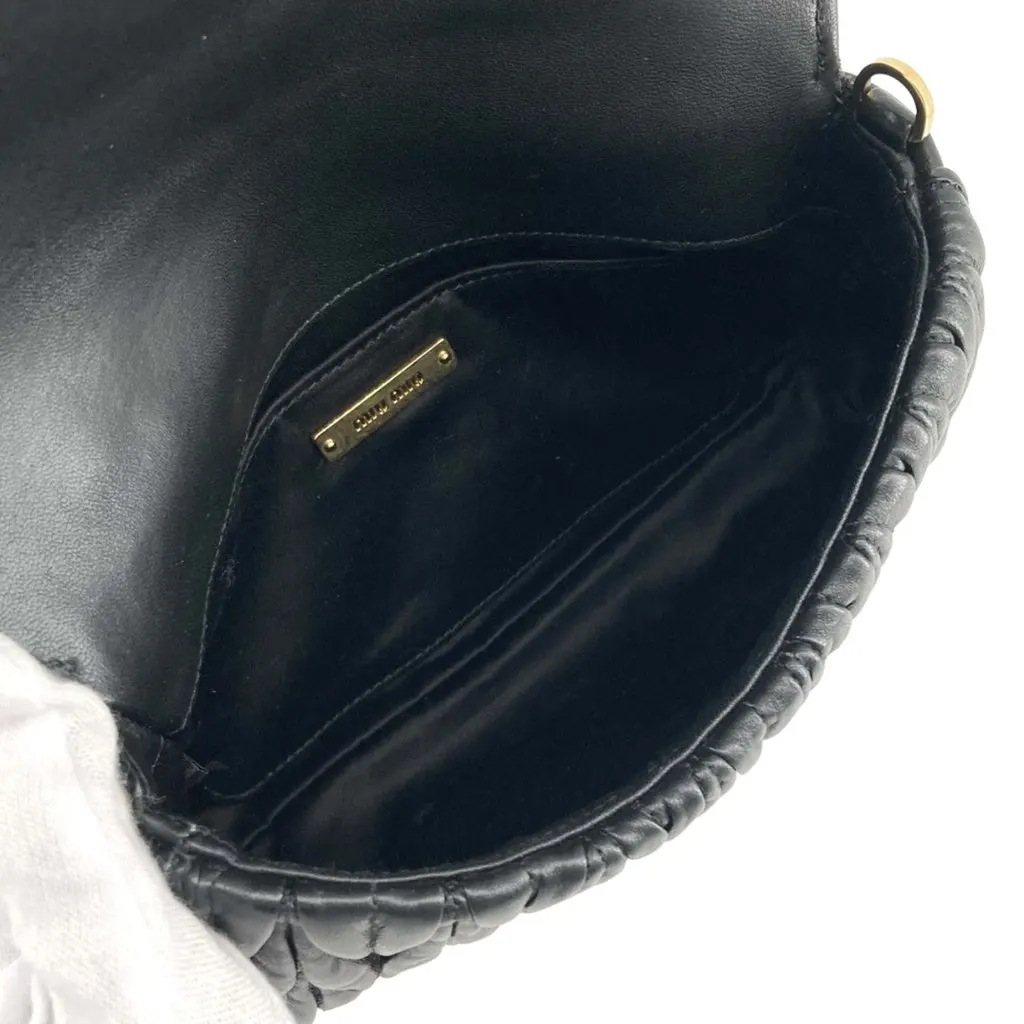 Miu Miu Matelasse Nappa Flap Crossbody Black Leather Very good - Inside View