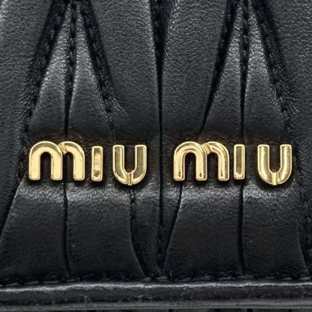 Miu Miu Matelasse Nappa Flap Crossbody Black Leather Very good - Model View