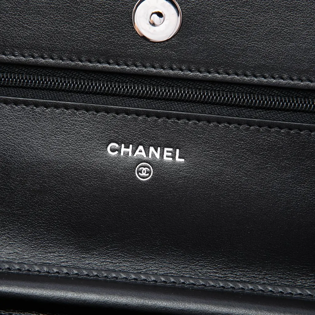 Chanel CC Bicolor Quilted Patent Wallet on Chain Pink Leather Very good - Box View