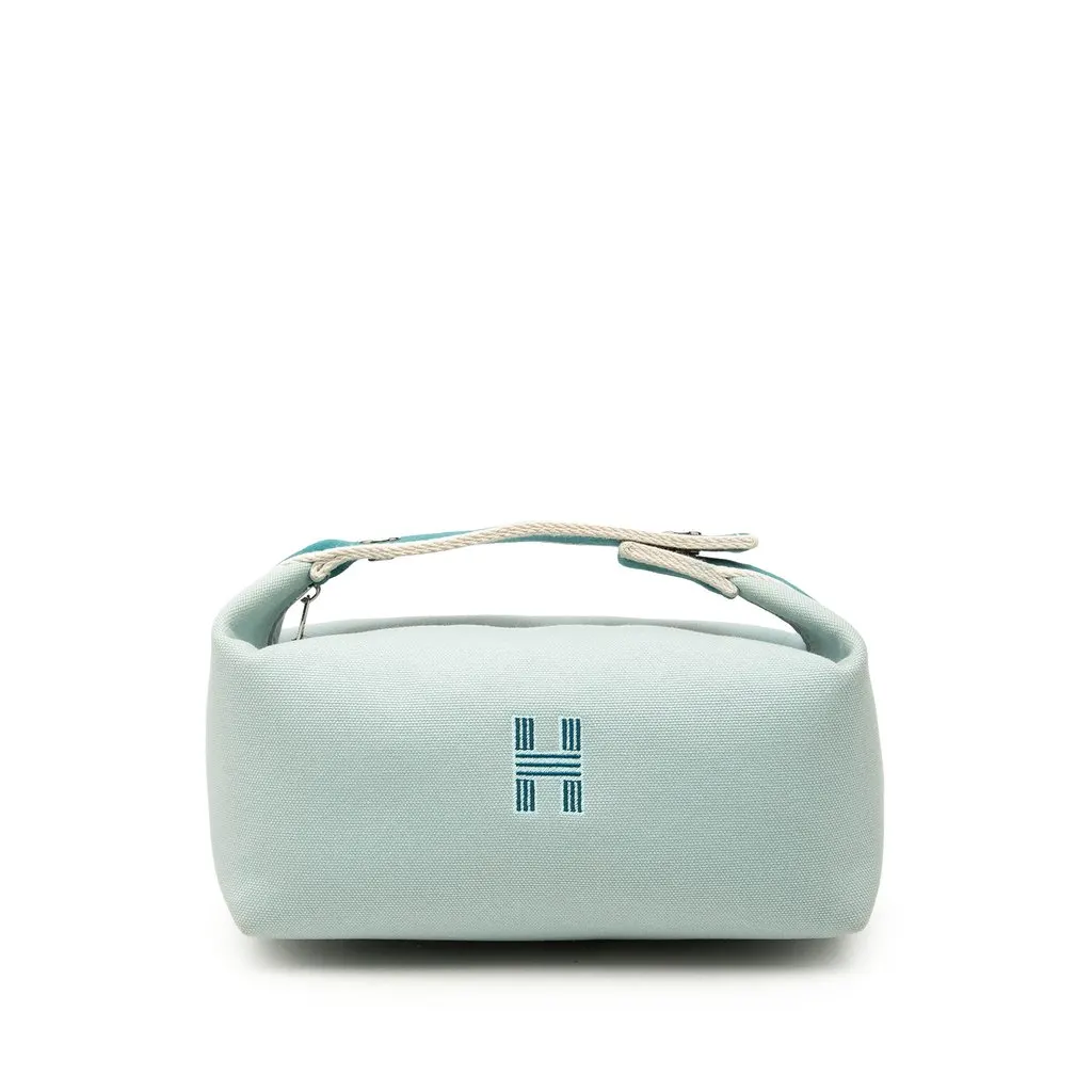 Hermès Small Toile Bride A Brac Case Blue Very good - Front View