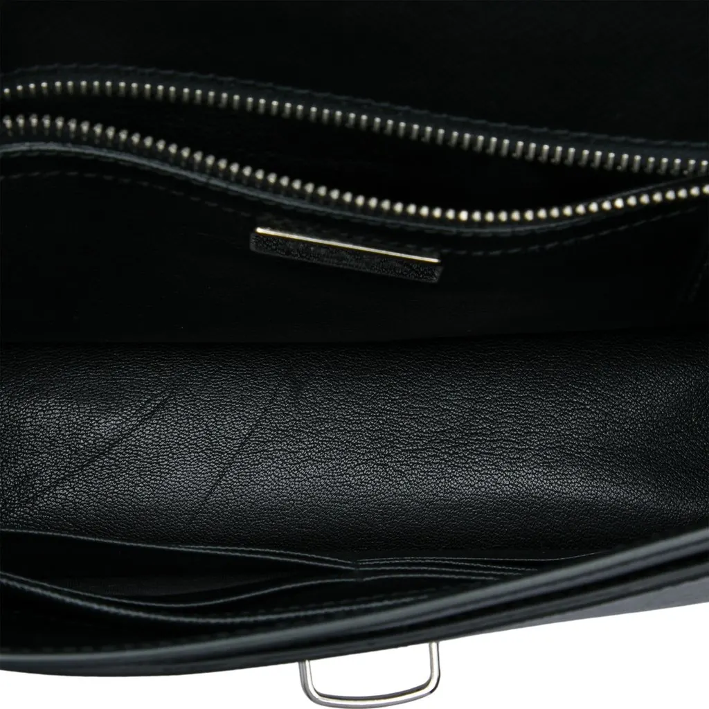 Prada Studded Saffiano Push Lock Wristlet Clutch Black Leather Very good - Model View