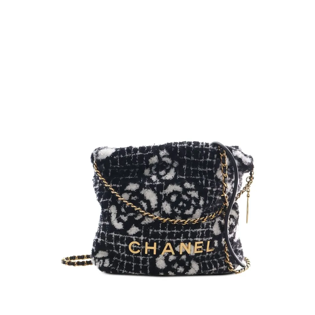 Chanel ميني كشمير Camellia 22 حقيبة يد