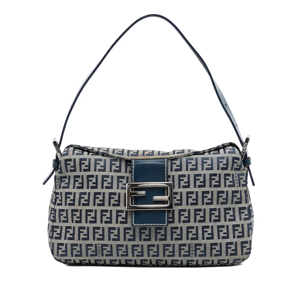 Fendi Zucchino Double Flap Slhoulder Bag MultiColor Very good - Front View