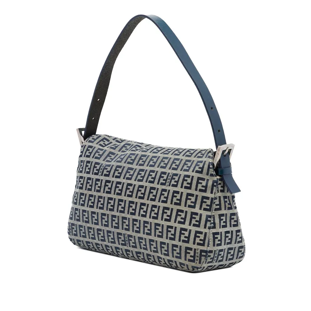 Fendi Zucchino Double Flap Slhoulder Bag MultiColor Very good - Back View