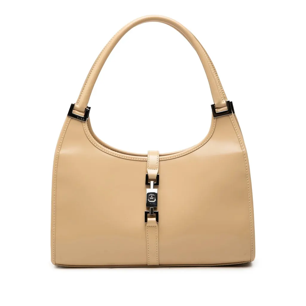 Gucci Calfskin Jackie Bardot Handbag Beige Leather Very good - Front View