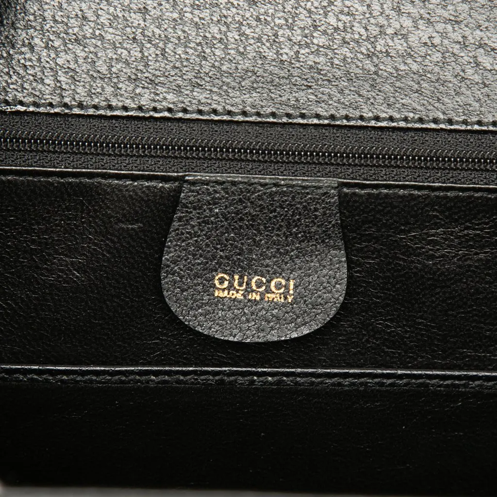 Gucci Grained Calfskin Bamboo Night Black Leather Very good - Box View